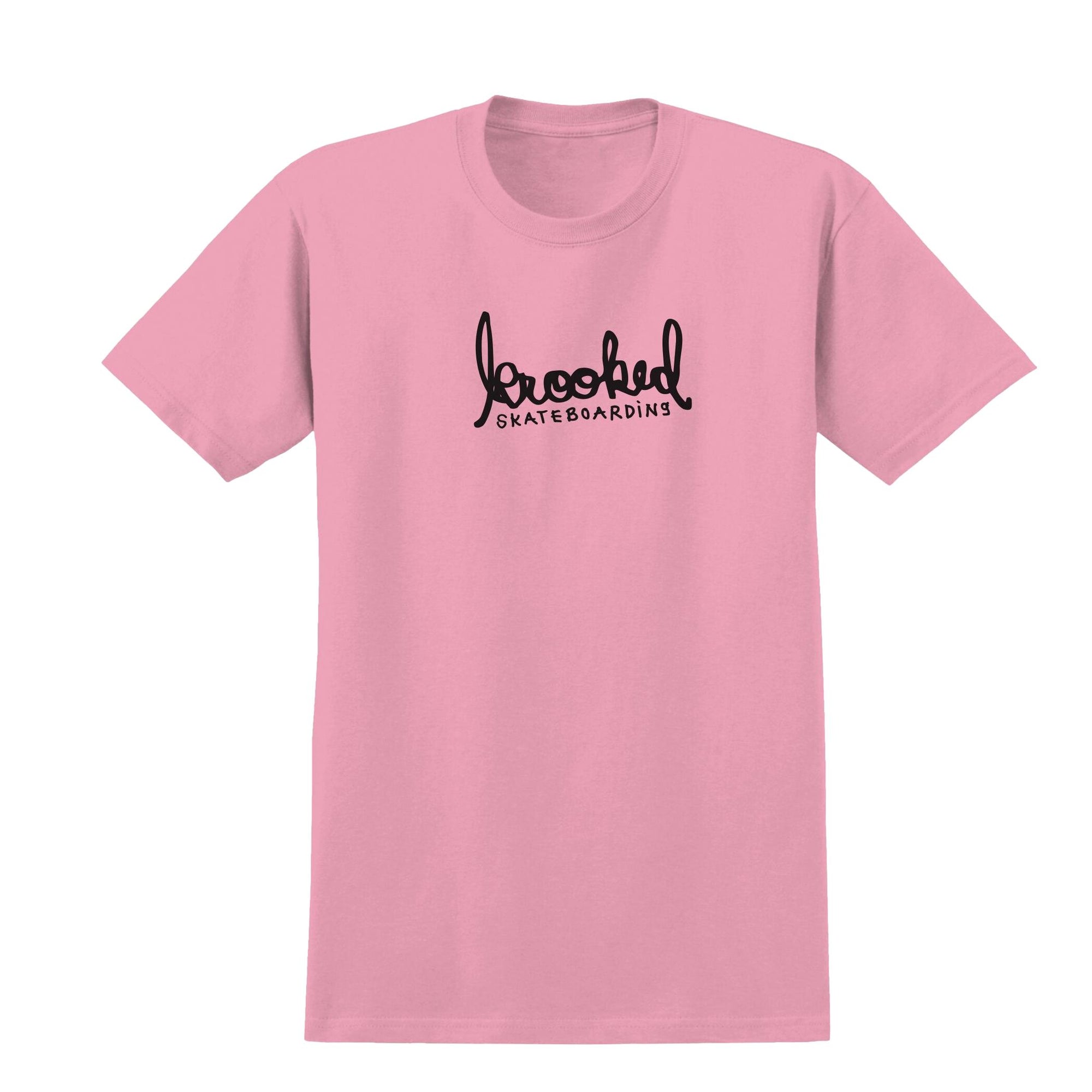 Krooked Skript T-Shirt Pink/Black - Venue Skateboards