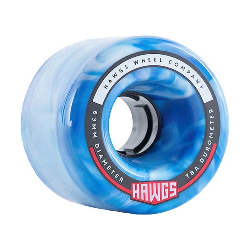 Landyachtz Hawgs Wheels Chubby Hawg Blue/White Swirl Skateboard Wheels 60mm 78a