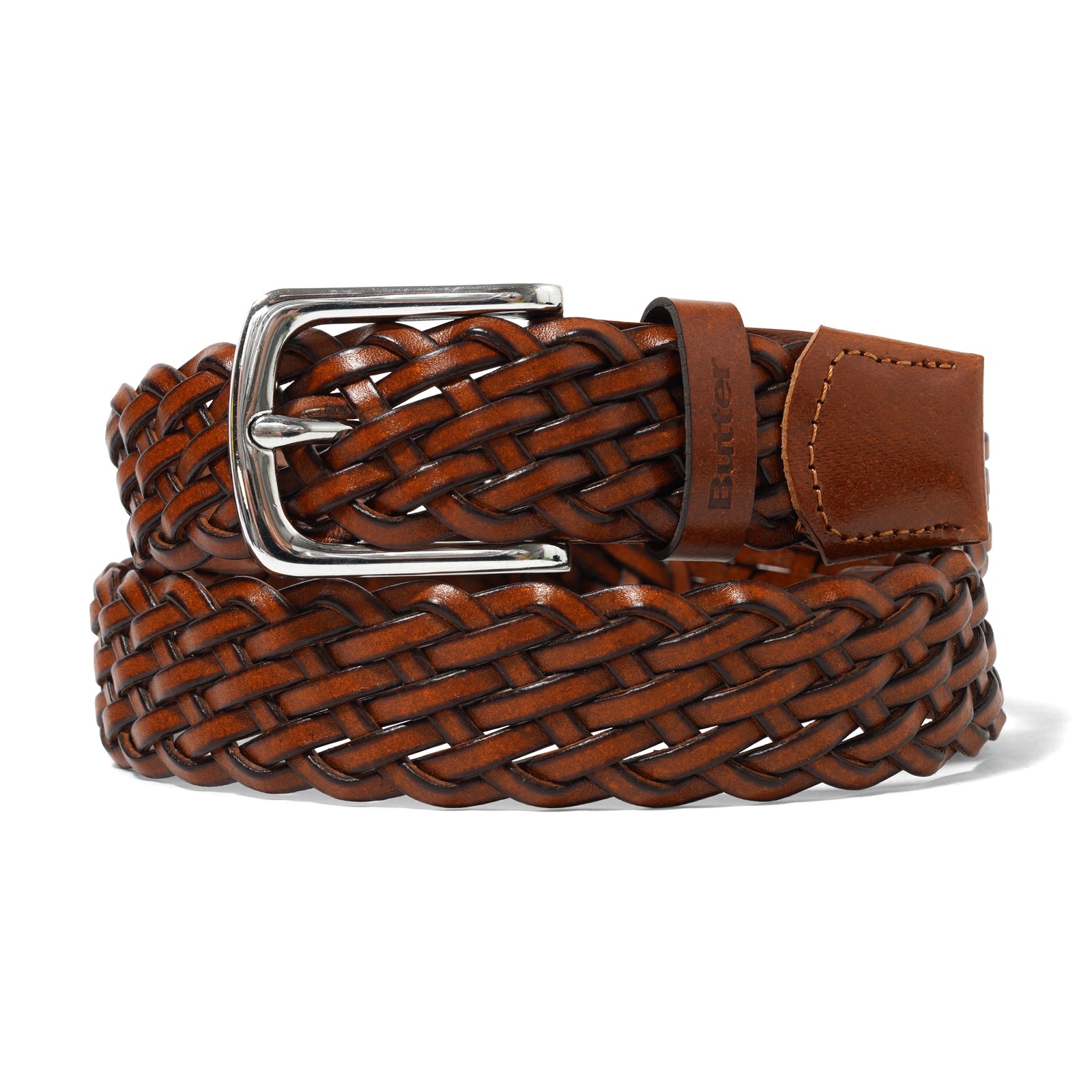 Butter Leather Braided Belt Brown - Venue Skateboards