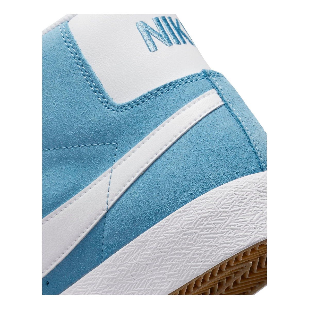 Nike SB Blazer Mid Cerulean Blue/White Heel- Venue Skateboards
