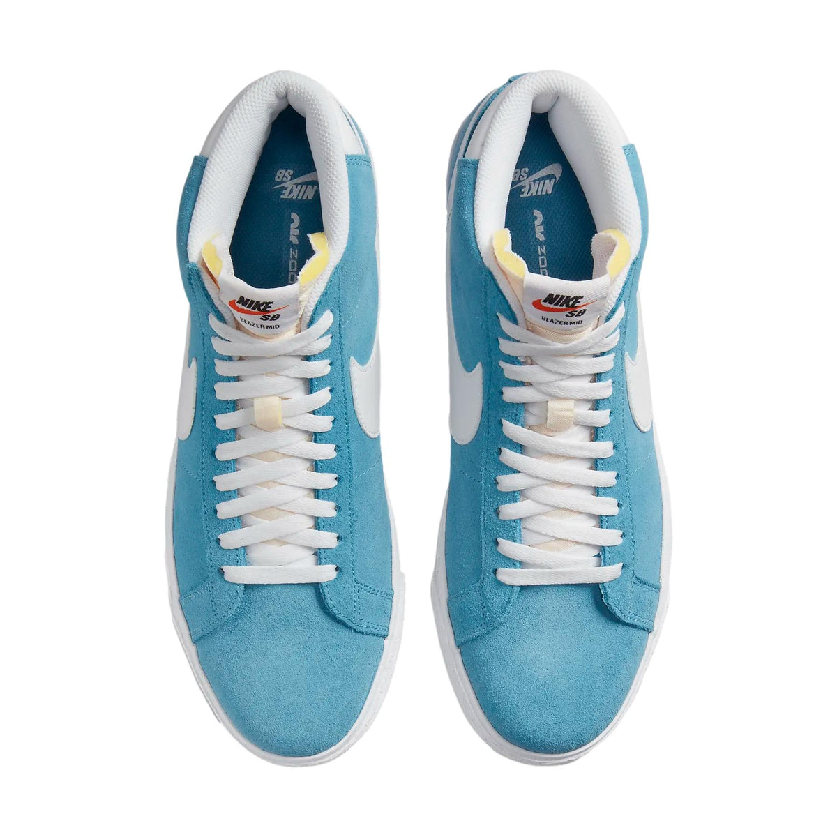 Nike SB Blazer Mid Cerulean Blue/White top- Venue Skateboards