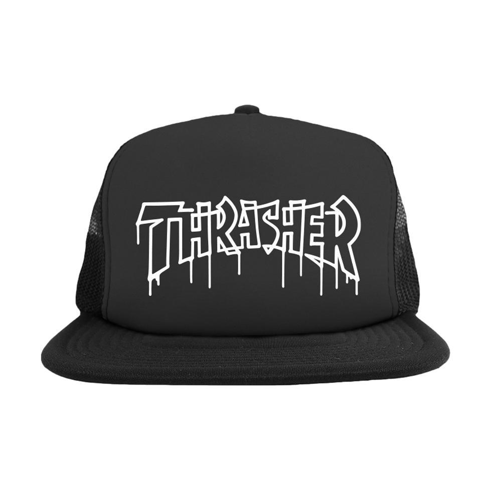 Thrasher One Liner Trucker Black/Black - Venue Skateboards
