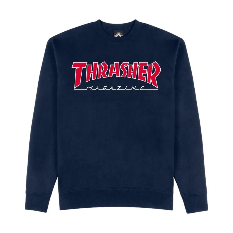 Thrasher Outlined Crewneck Navy - Venue Skateboards
