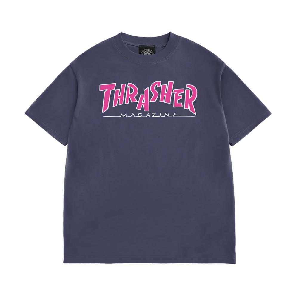 Thrasher Para Mag Boxy T-Shirt Navy/Pink- Venue Skateboards