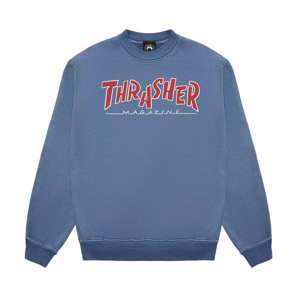 Thrasher Para Mag Vintage Heavyweight Crewneck Blue - Venue Skatevboards