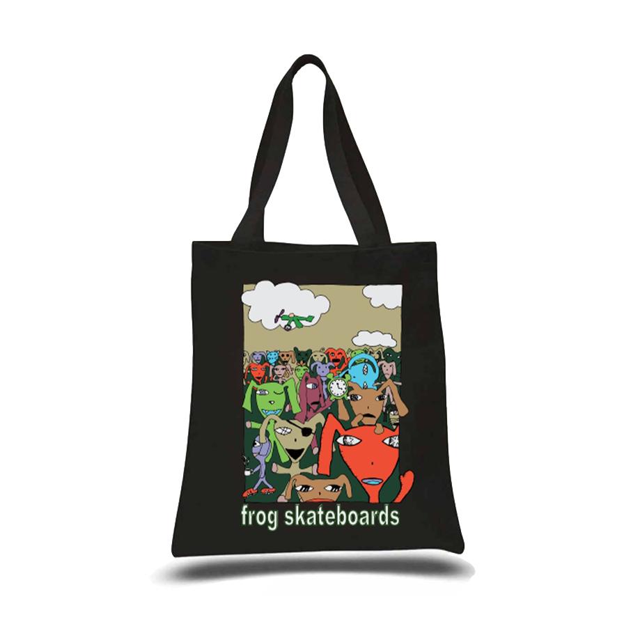 Frog Party Monster Tote Bag Black - Venue Skateboards