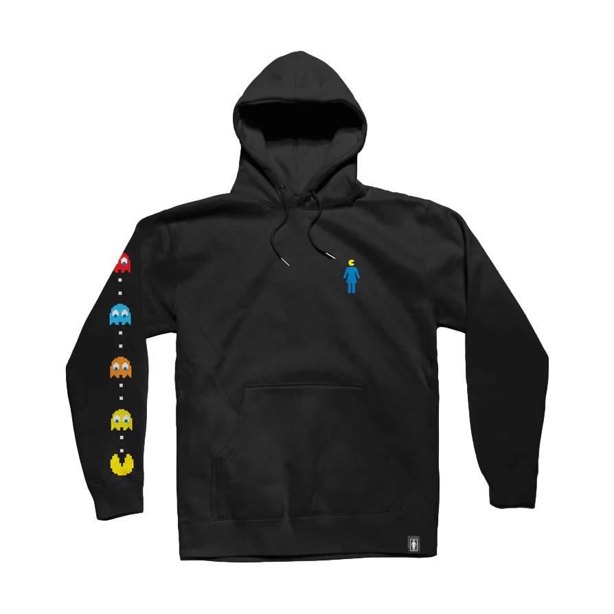 Girl Skateboards Ghost Sleeve Embroidered Hoodie Black - Venue Skateboards