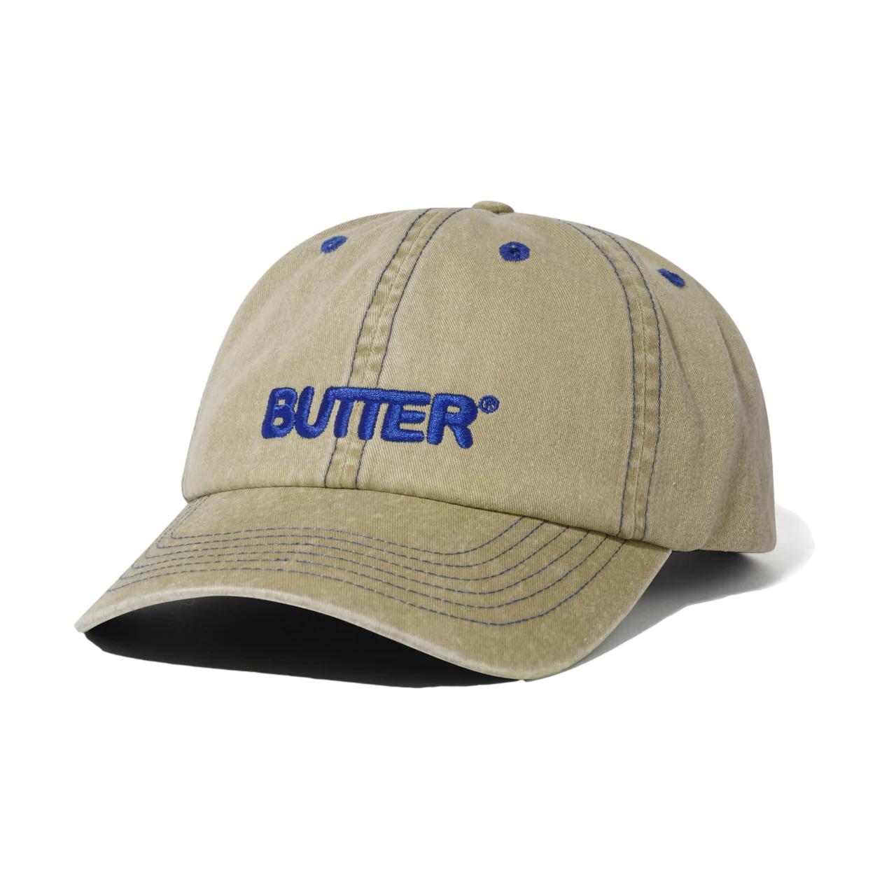 Butter Rounded Logo 6 Panel Cap Washed Sand - Venue Skateboards