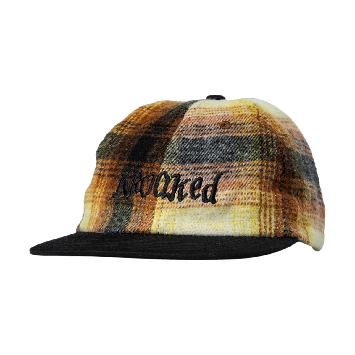 Krooked Double OK Script Strapback Flannel/Black