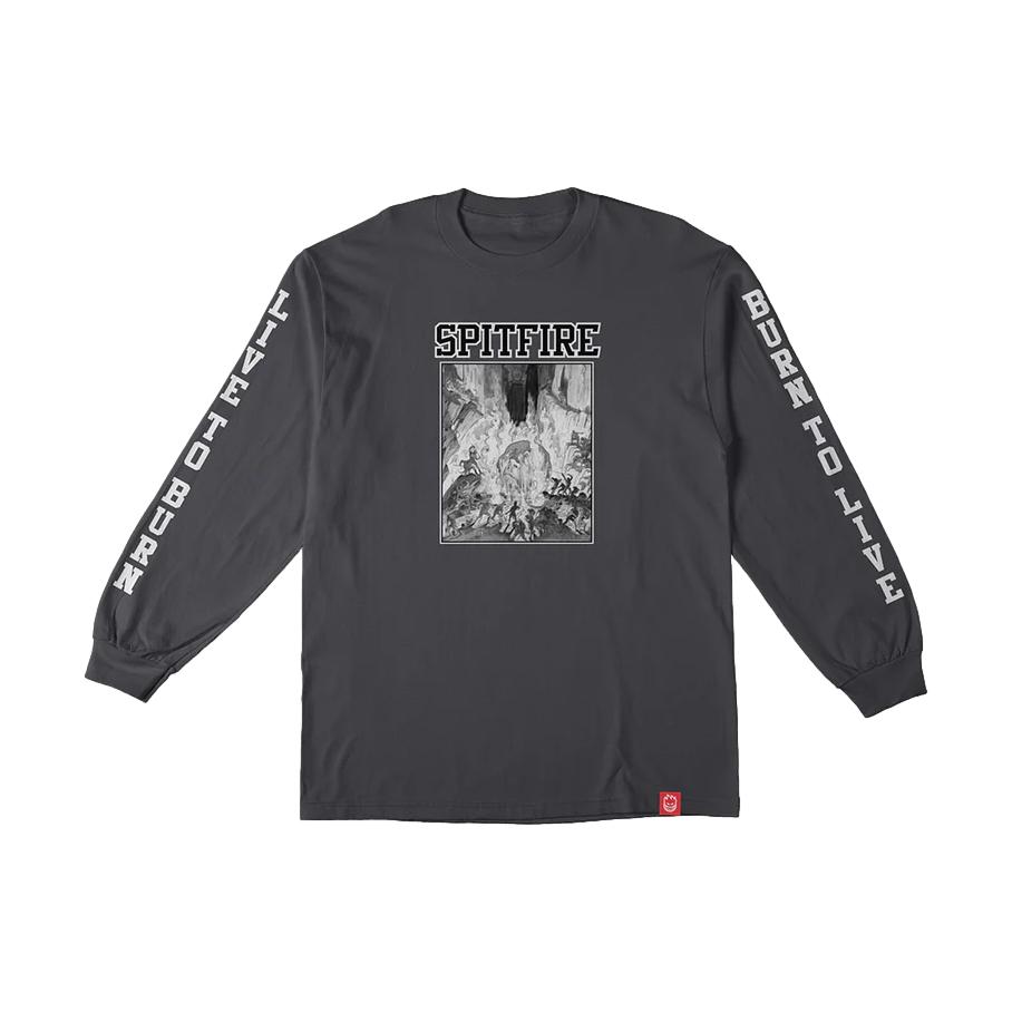 Spitfire Inferno Sleeve Sweatshirt Charcoal/Black - Venue Skateboards