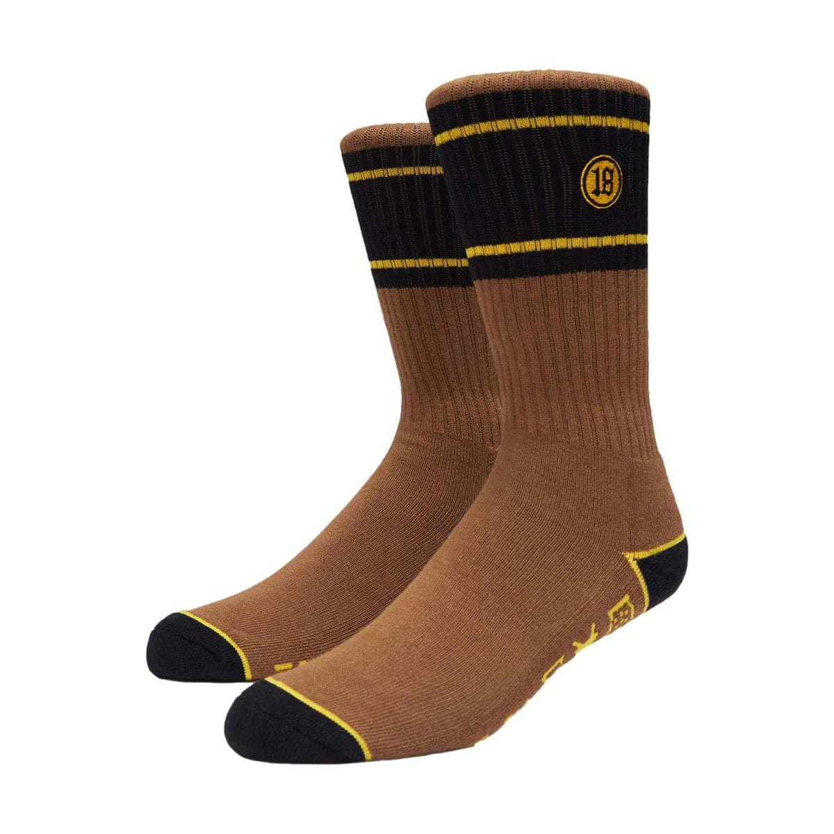 Anti Hero Hecho Por Embroidered Sock Brown/Yellow
