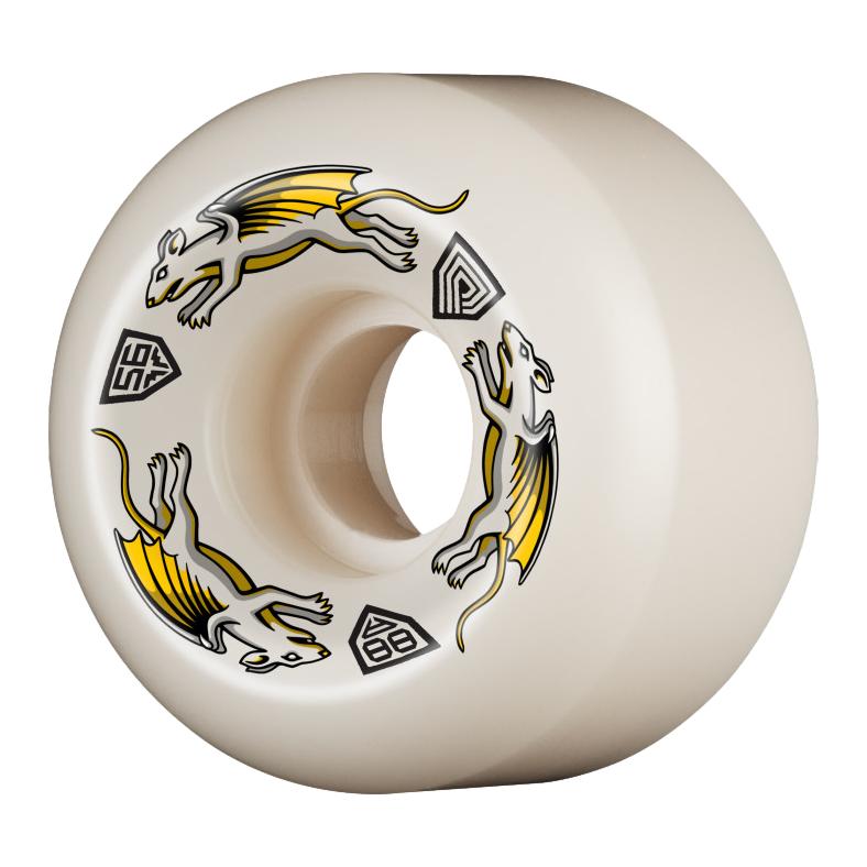 Powell Peralta Dragon Formula Nano Rat 54mmX34mm 88a V6 Wheels White/Yellow