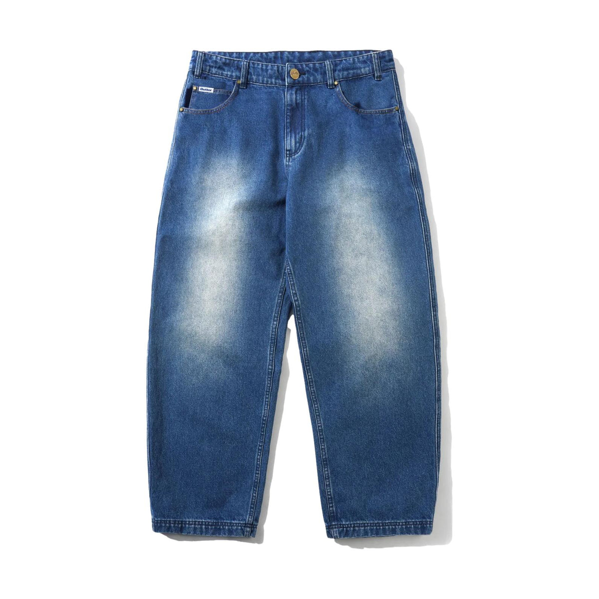 Butter Spike Denim Jeans Distressed Indigo