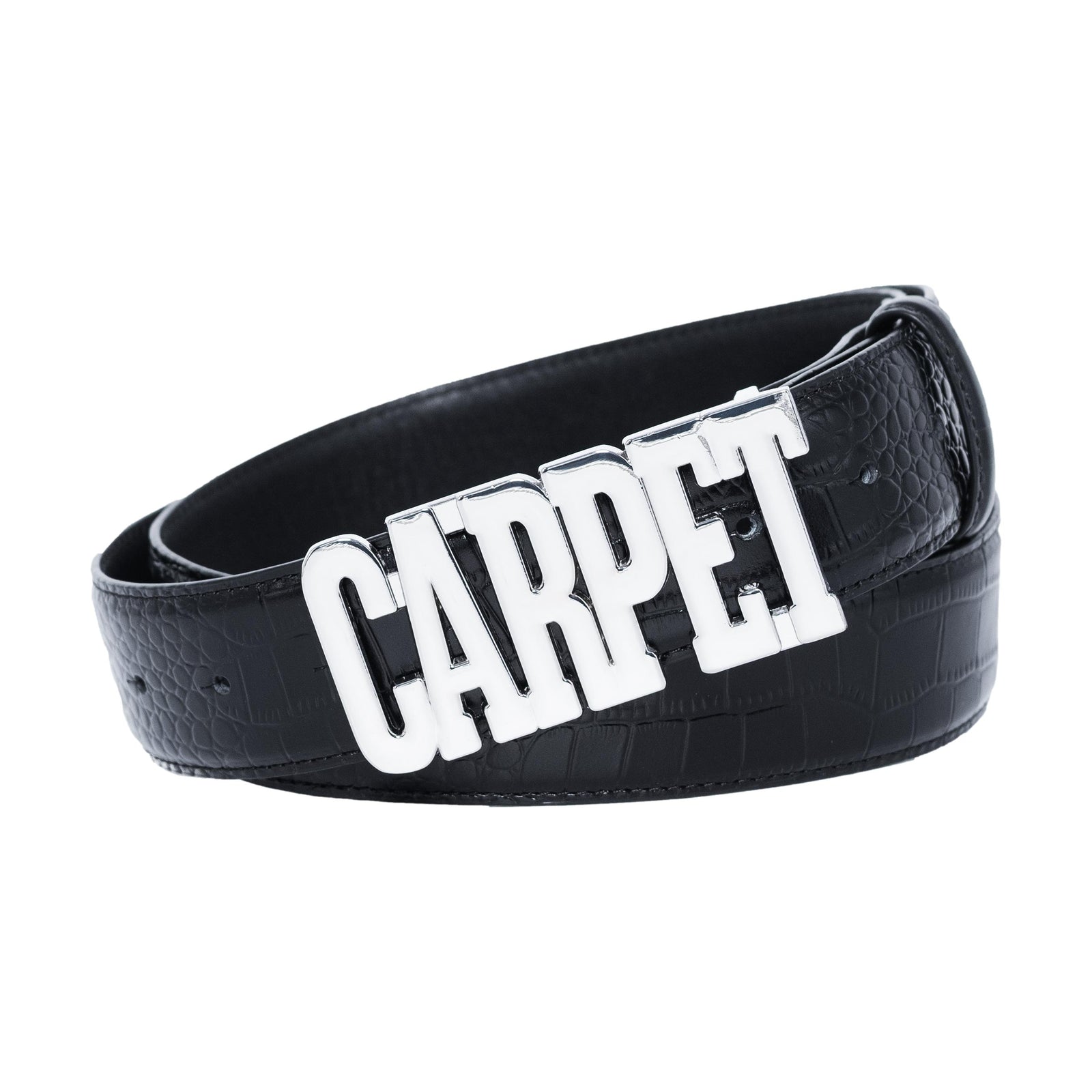 Carpet Crocskin Leather Belt Black - Venue Skateboards