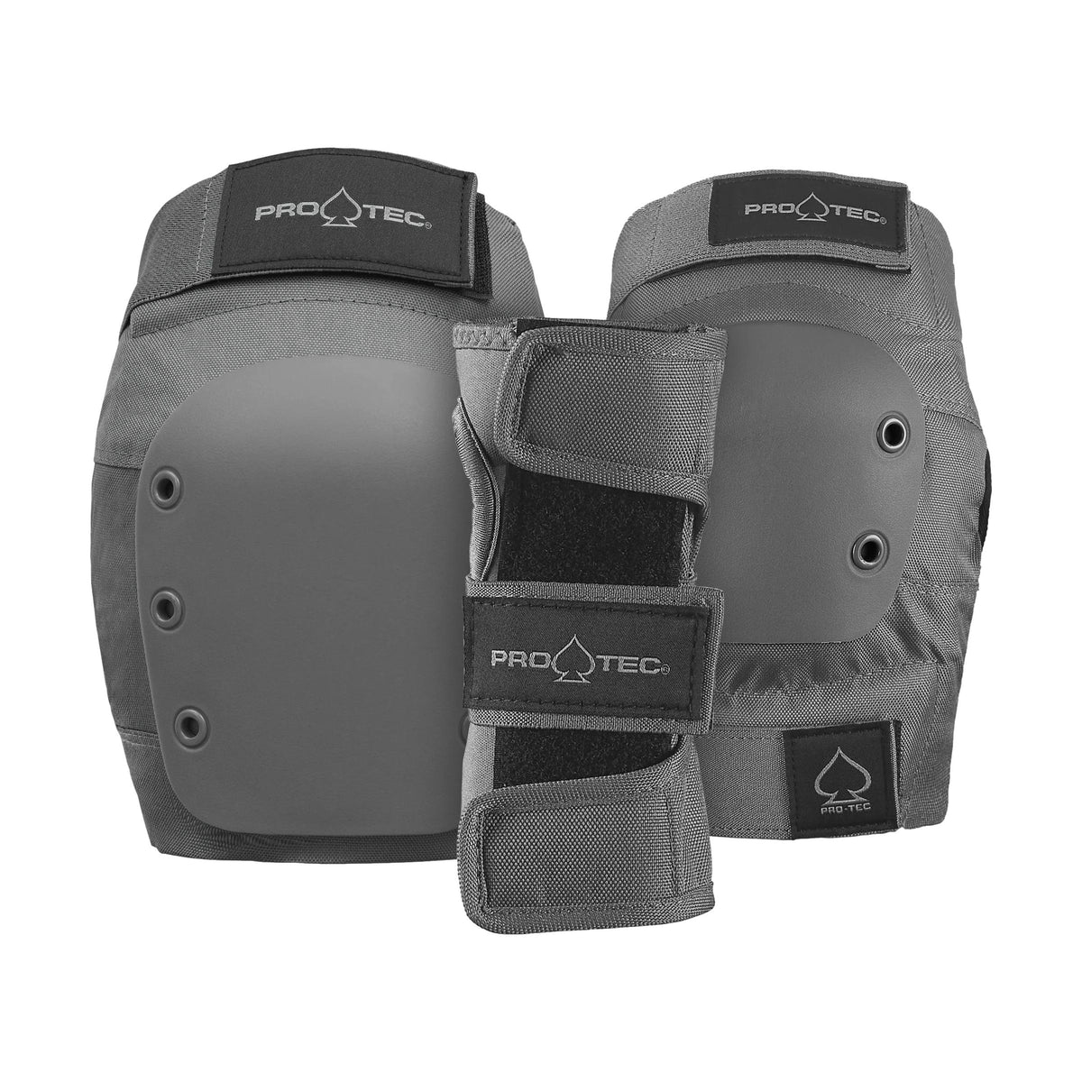 Protec Junior 3 Pack Open Back Pad Set - Grey - Venue Skateboards