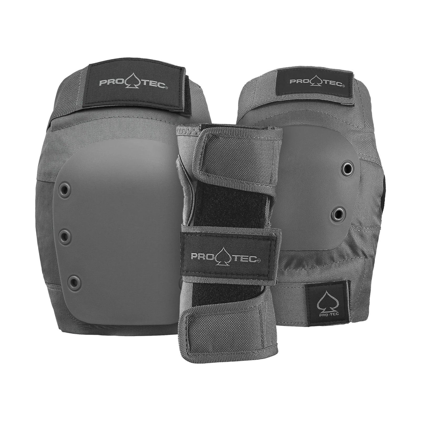 Protec Junior 3 Pack Open Back Pad Set - Grey - Venue Skateboards