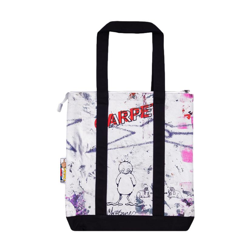 Carpet Rag Tee Canvas Tote Bag White - Venue Skateboards