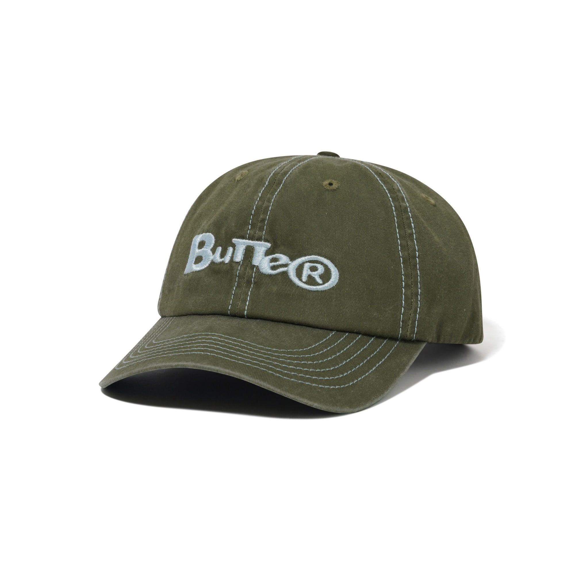 Butter Registered 6 Panel Cap Washed Army - Venue Skateboards