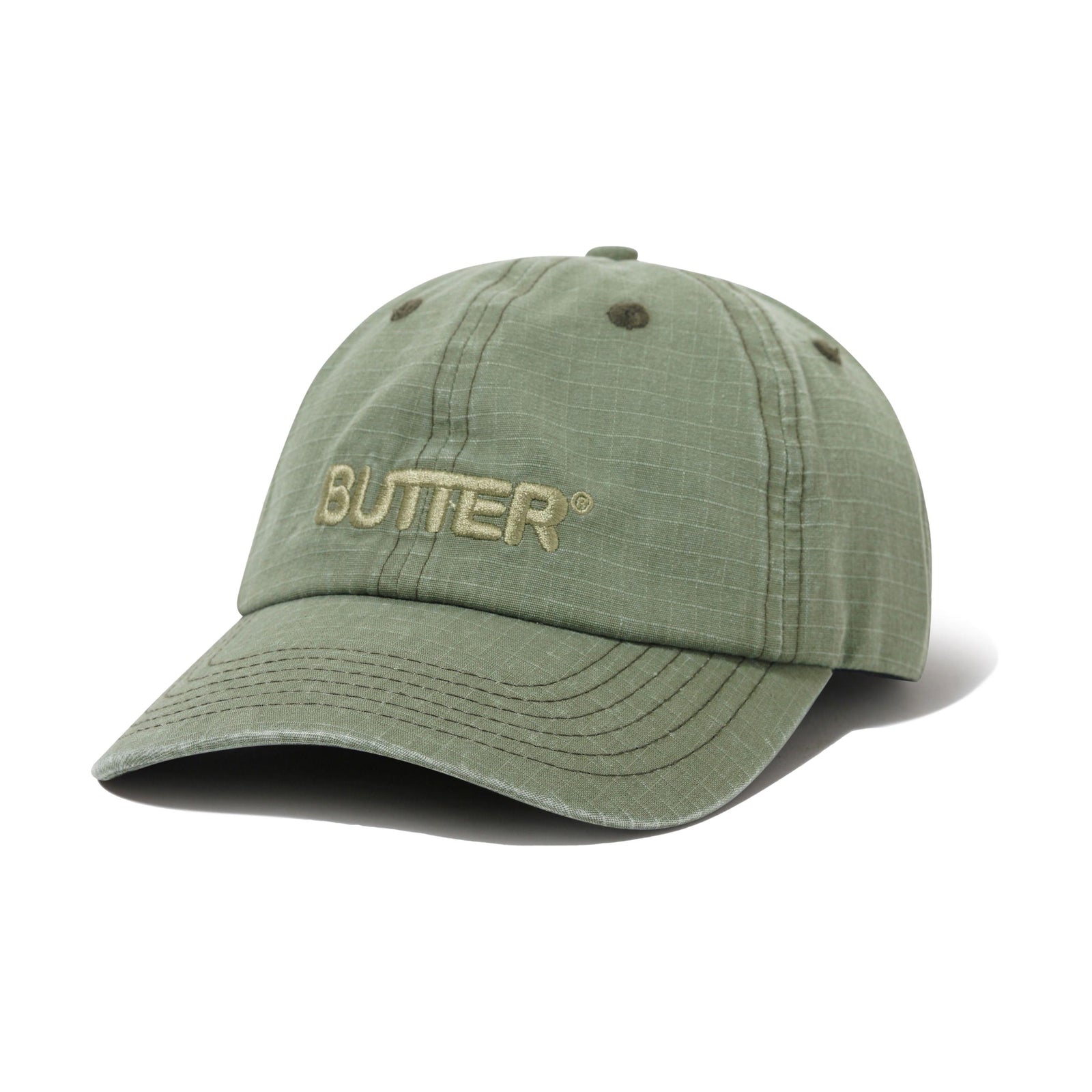 Butter Ripstop Rounded Logo 6 Panel Cap Washed Army - Venue Skateboards