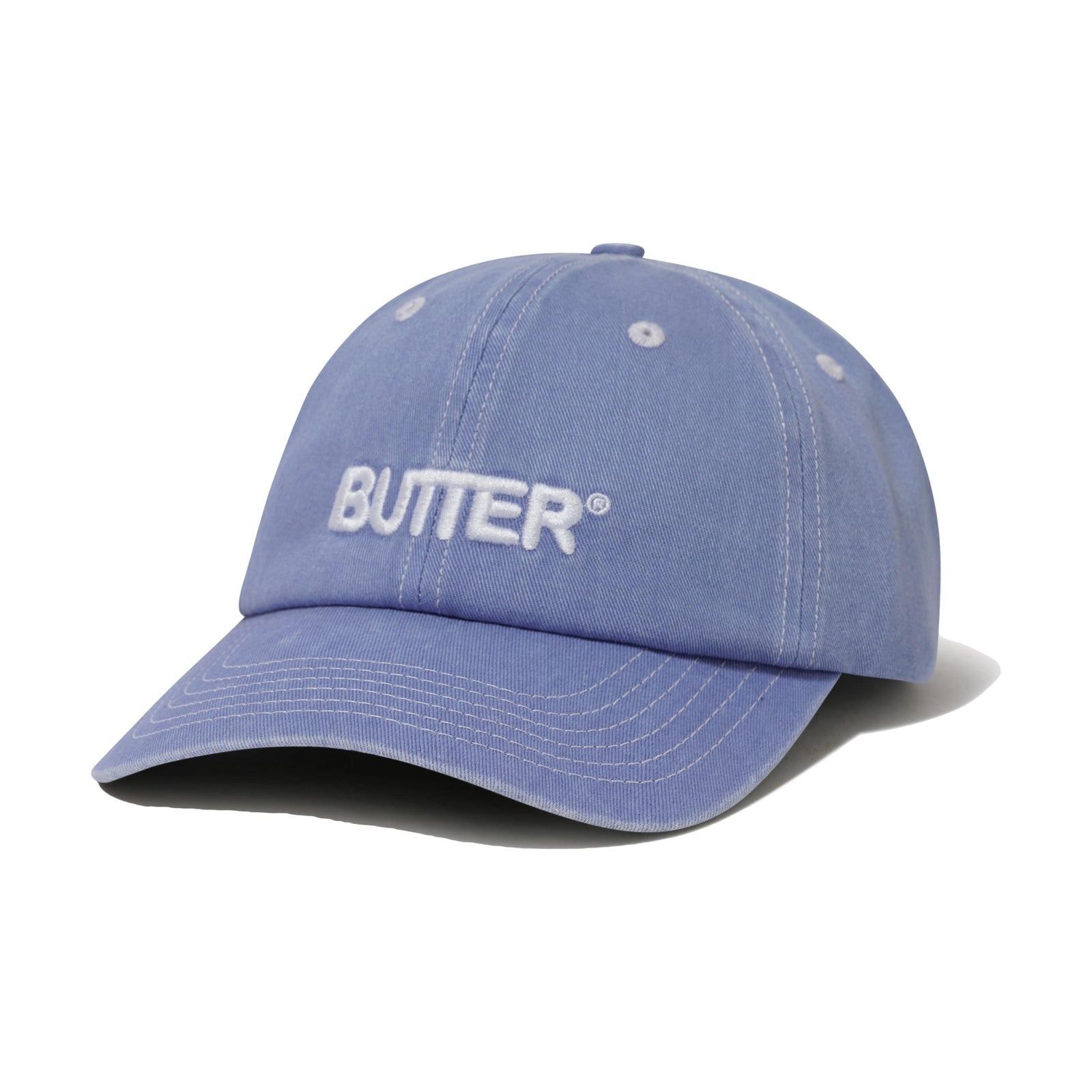 Butter Rounded Logo 6 Panel Hat Washed Sky - Venue Skateboards