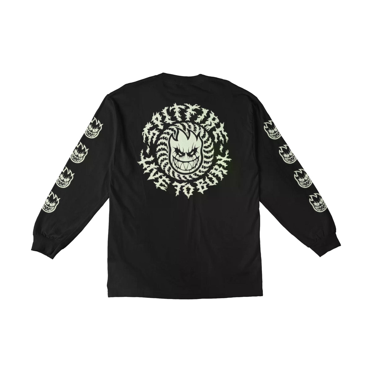 Spitfire Deathmask Classic L/S T-Shirt Black w/Glow Prints