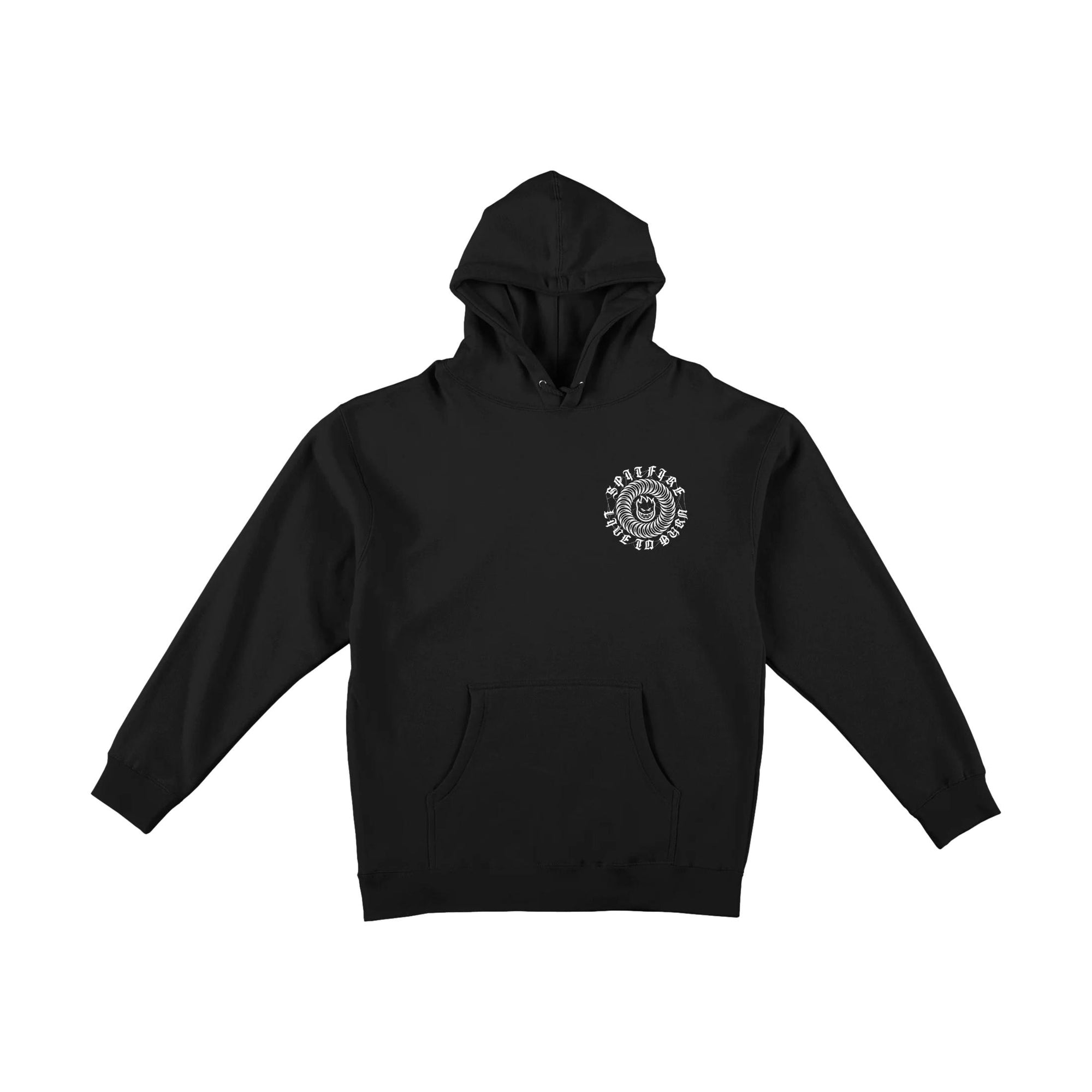 Spitfire Webbed Hood Black w/White Prints - Venue Skateboards