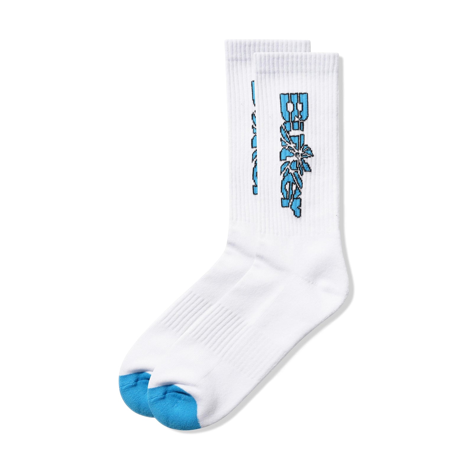 Butter Smashed Logo Socks White/Blue  Venue Skateboards