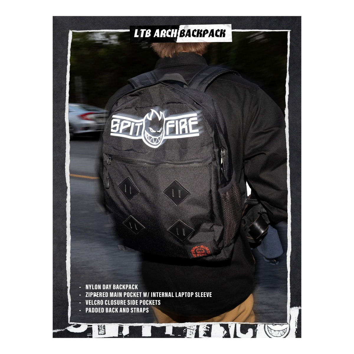 Spitfire LTB Arch Backpack Black/Black - Venue Skateboards