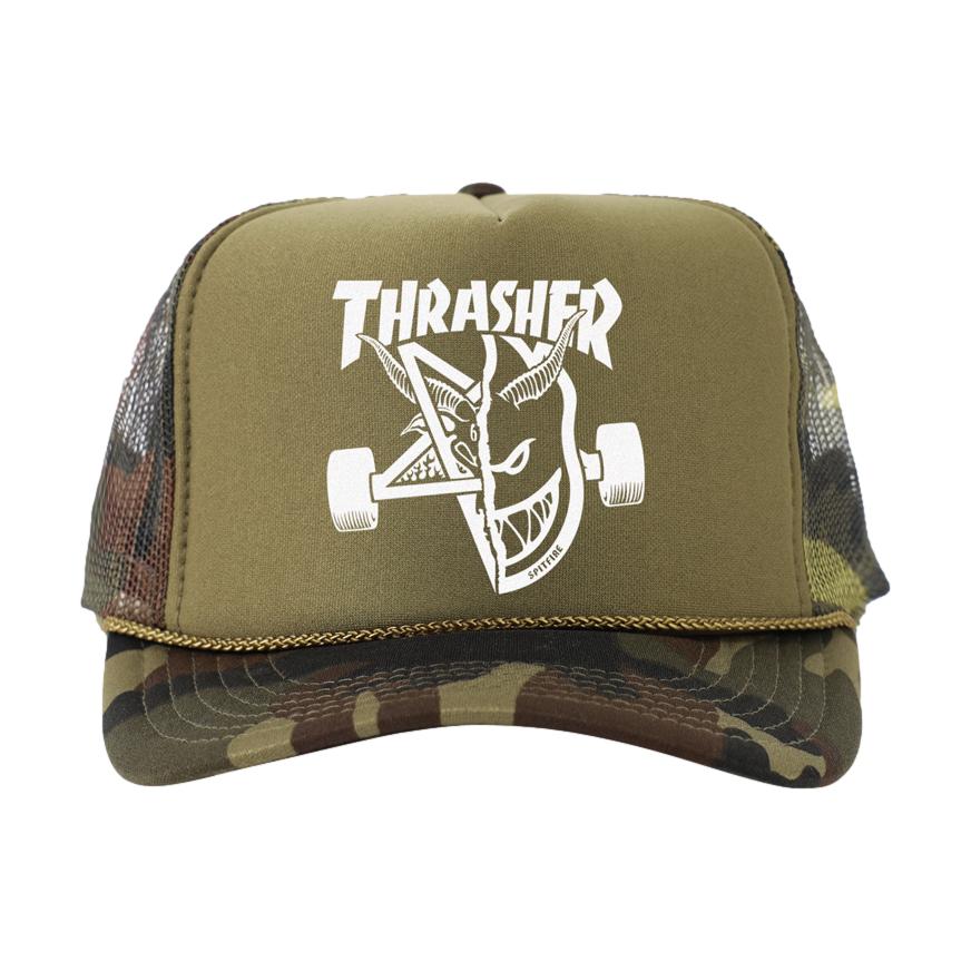 Thrasher X Spitfire Thrash & Burn Trucker Camo - Venue Skateboards