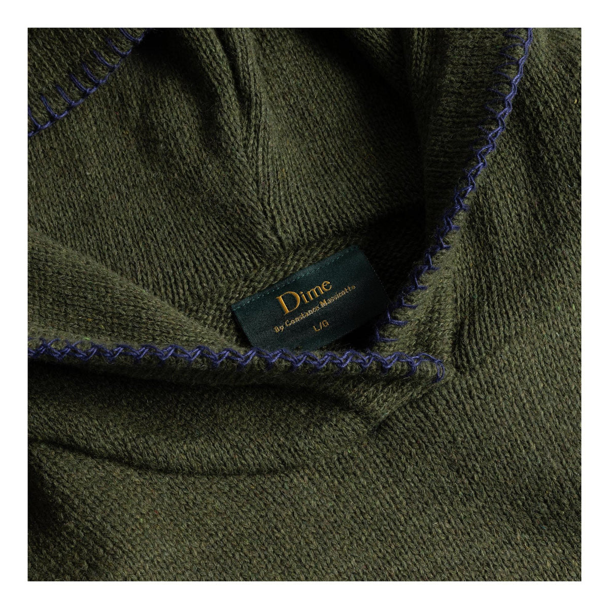 Dime Hardcore Wool Hood Army Green - Venue Skateboards