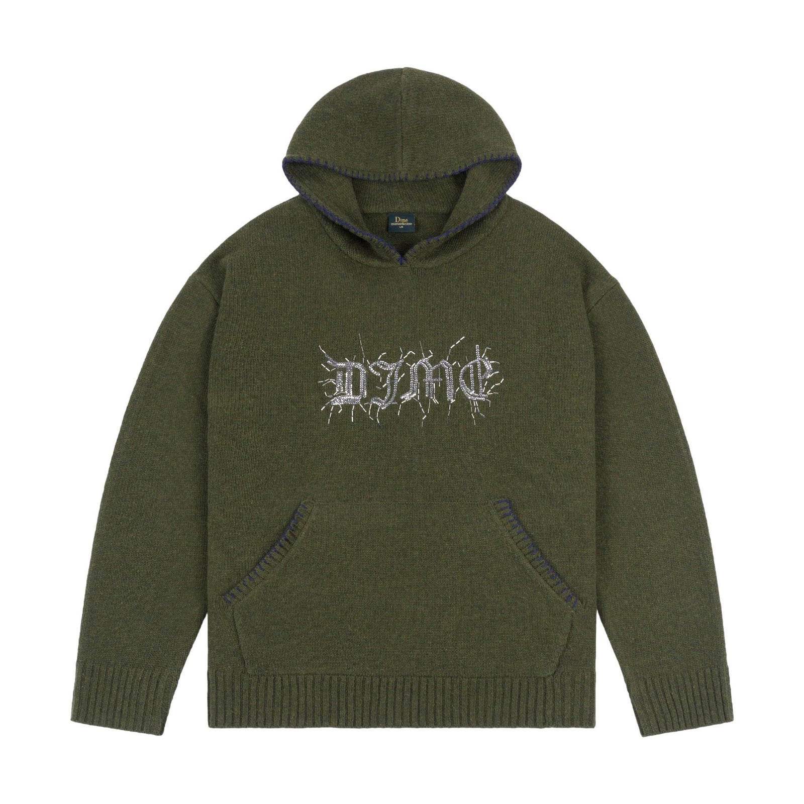Dime Hardcore Wool Hood Army Green - Venue Skateboards