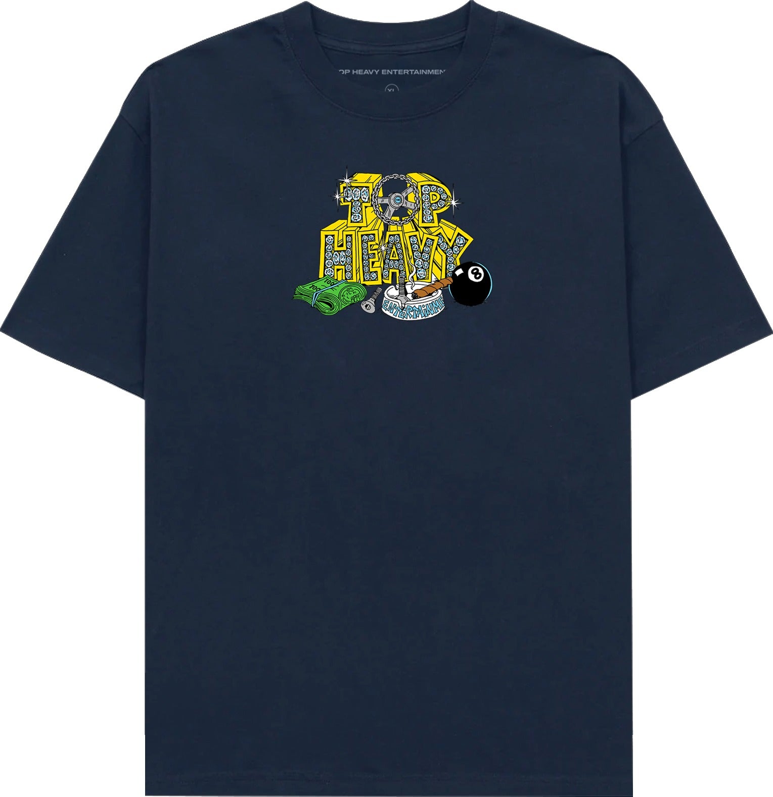 Top Heavy Payday T-Shirt Navy - Venue Skateboards