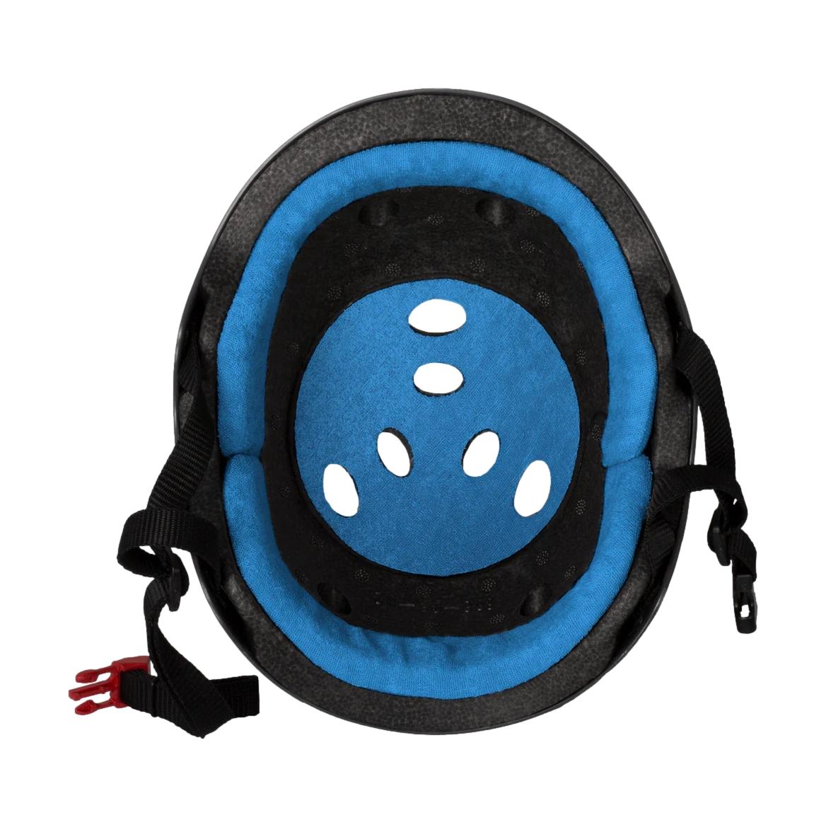 T8 Certified Sweatsaver Gloss Black/Blue Helmet - Venue Skateboards