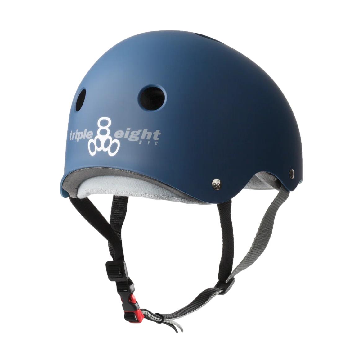 Triple 8 Certified Sweatsaver Helmet Navy Matte - Venue Skateboards