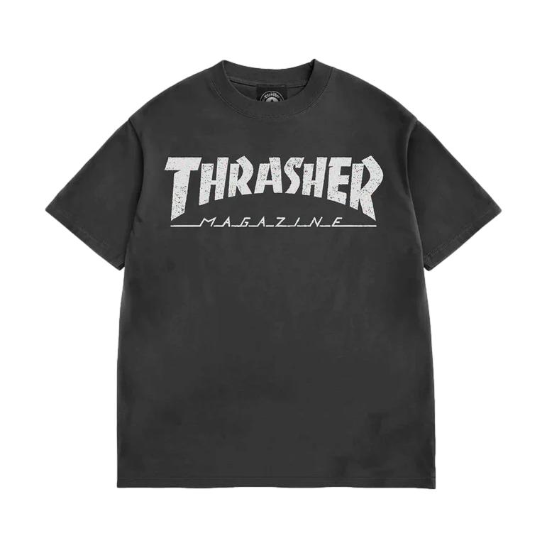 Thrasher Mag Logo Vintage T-Shirt Black - Venue Skateboards