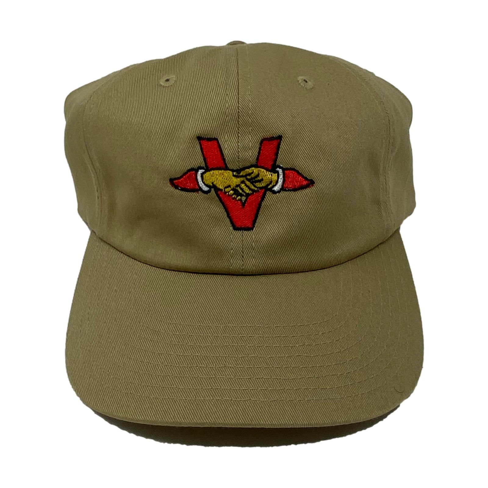 Venue Dad Hat Embroidered Hands Logo Driftwood - Venue Skateboards