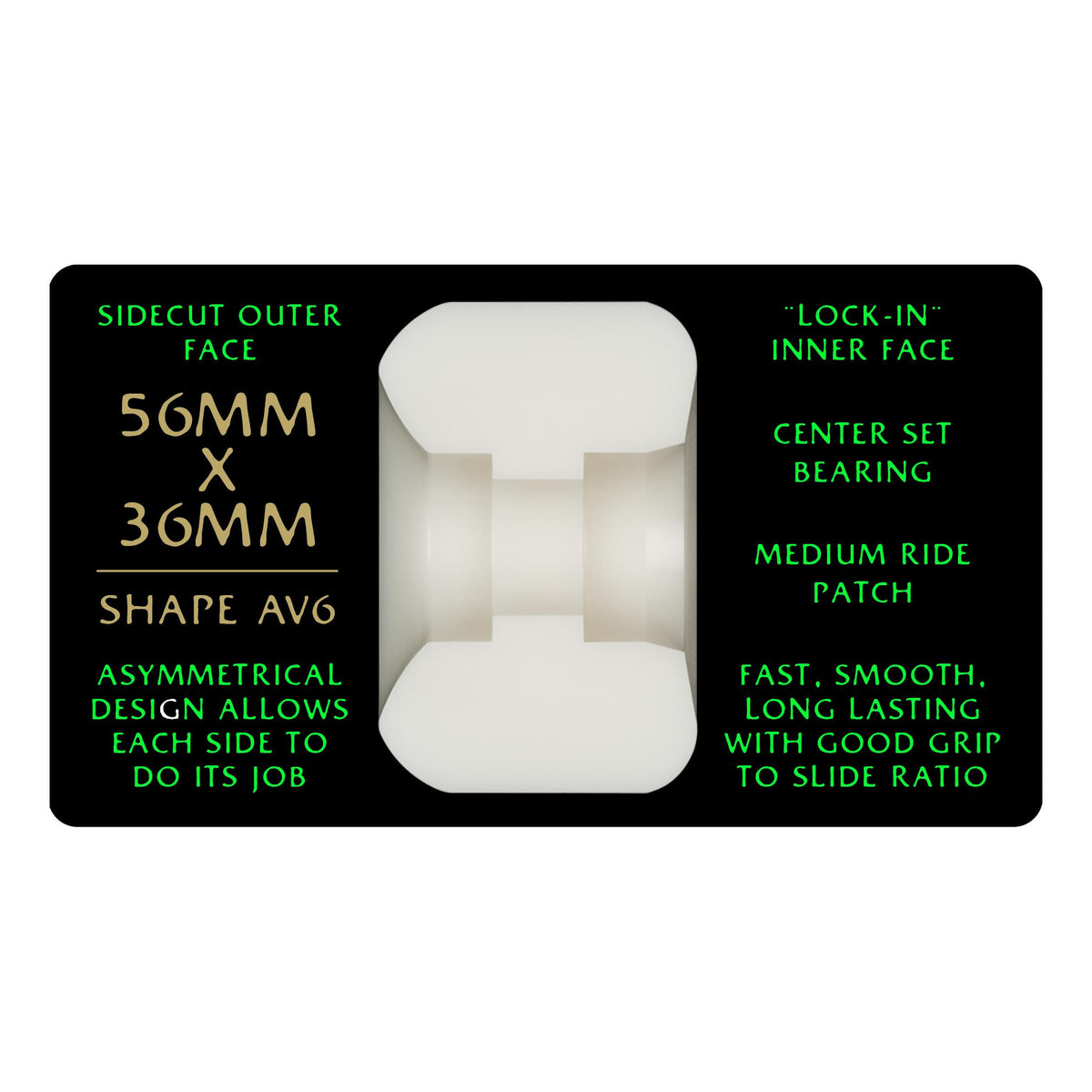 Powell Peralta Dragon Formula Nano Rat 56mmX36mm 88a V6 Wheels White/Green - Venue Skateboards