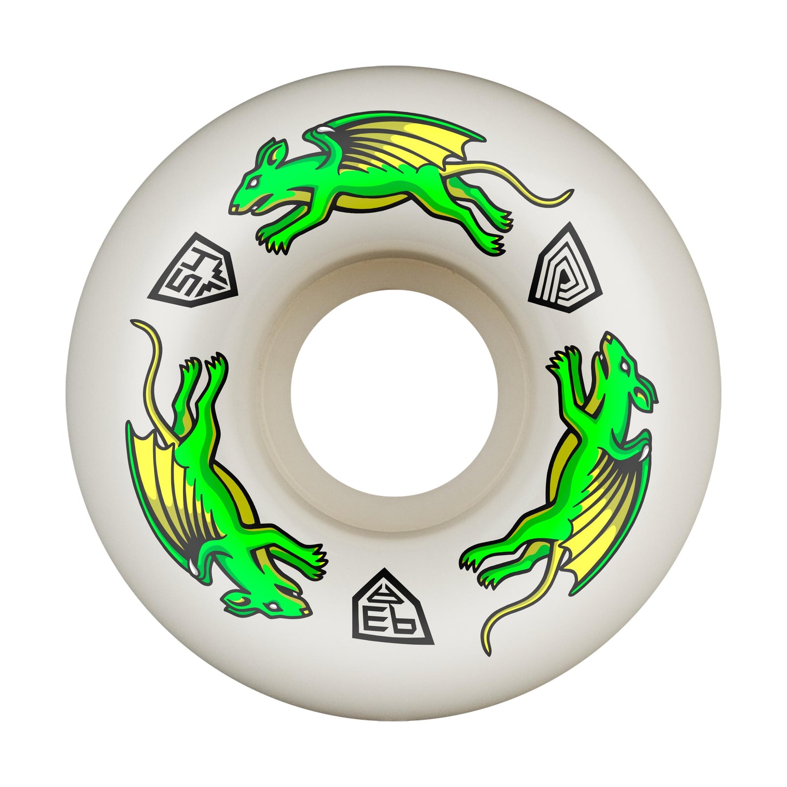 Powell Peralta Dragon Formula Nano Rats 54mmX34mm 93a Wheels White - Venue Skateboards