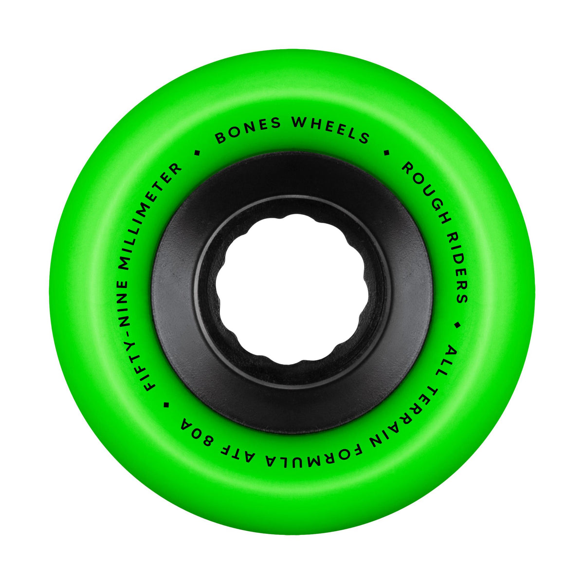Bones ATF Rough Rider Wheels 59mm 80a Green/Black - Venue Skateboards