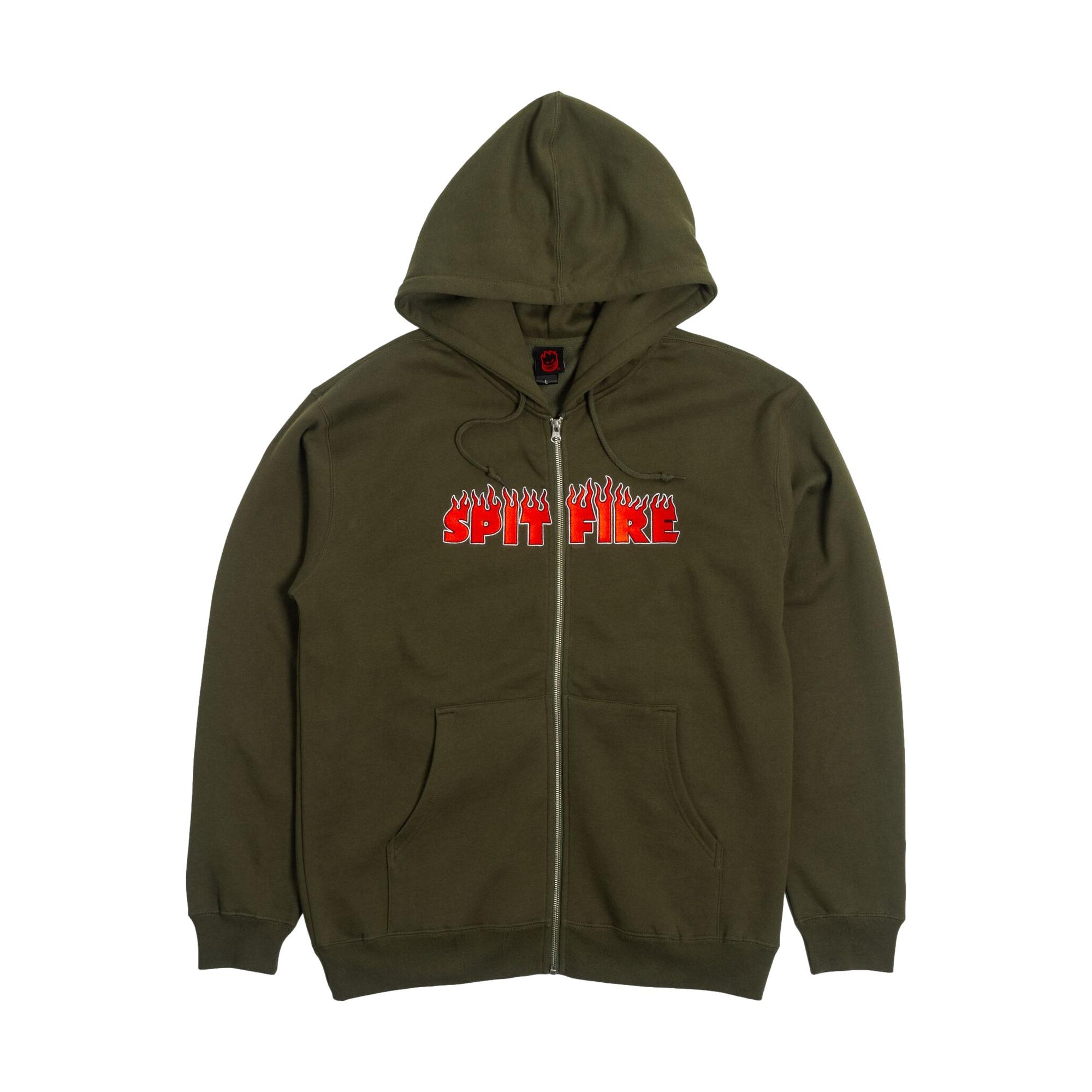 Spitfire Demonseed Script Zip Hood Olive - Venue Skateboards