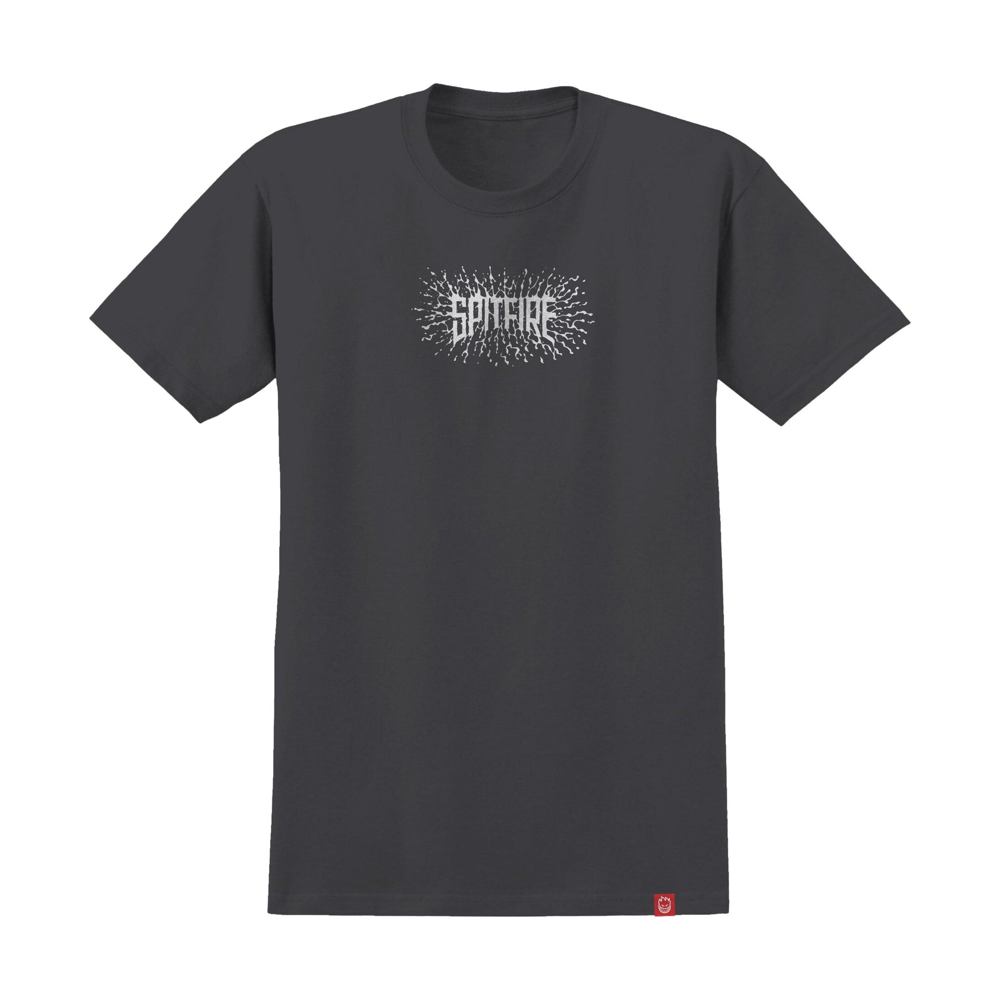 Spitfire Splat Tee Charcoal W/ White Print - Venue Skateboards
