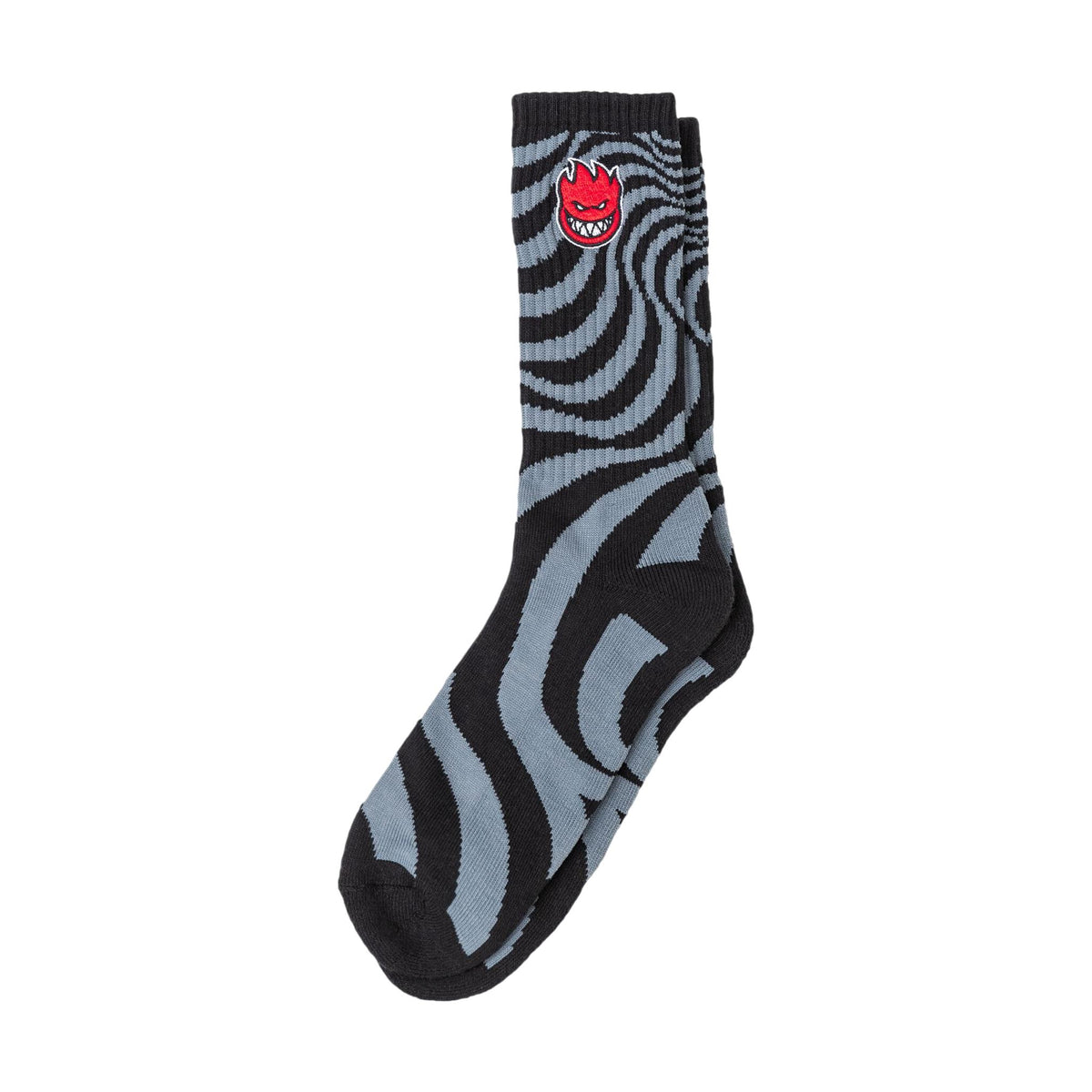 Spitfire Bighead Fill Emb Swirl Sock Black/Charcoal/Red - Venue Skateboards