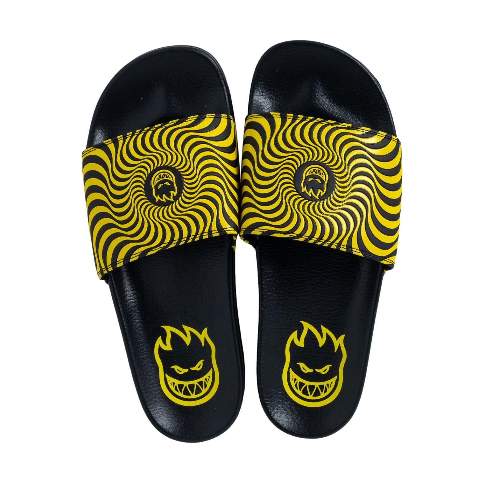 Spitfire Bighead Swirl Slides Black/Yellow - Venue Skateboards