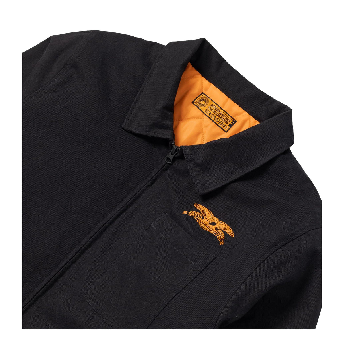 Anti Hero Basic Eagle Stash Jacket Black/Orange - Venue Skateboards