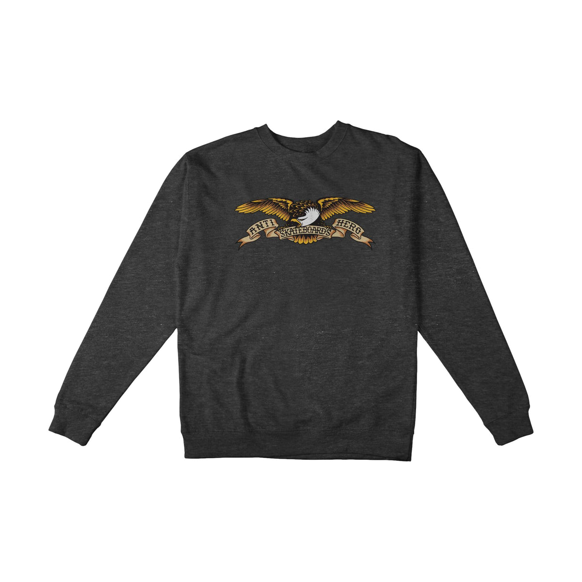 Anti Hero Eagle Heavyweight Crewneck Charcoal Heather - Venue Skateboards