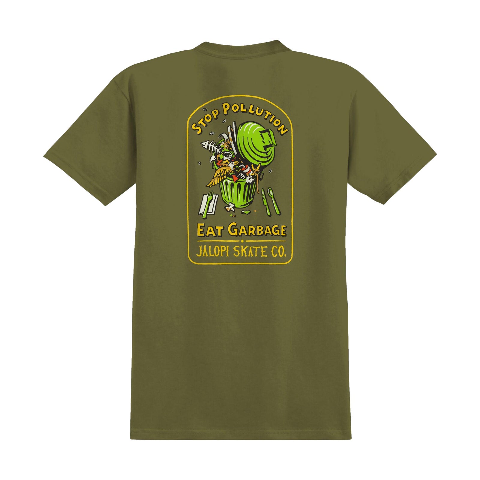 Anti Hero Stop Pollution Tee Heather Army - Venue Skateboards