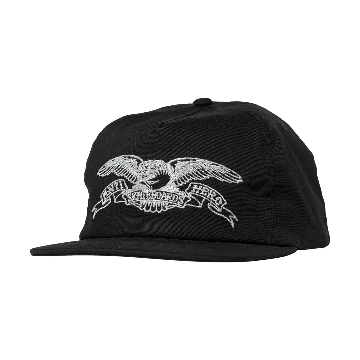 Anti Hero Basic Eagle Snapback Hat Black/Grey - Venue Skateboards