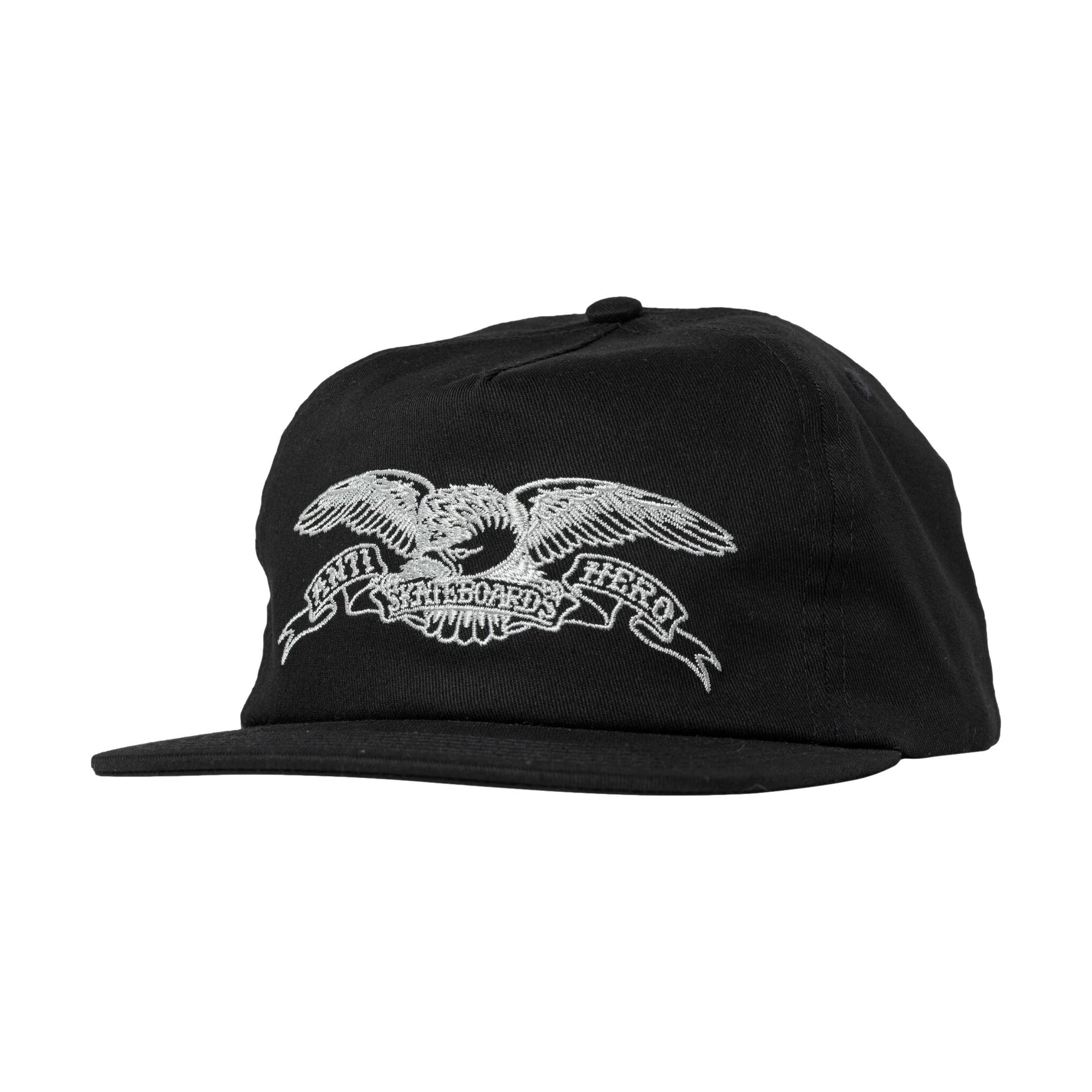 Anti Hero Basic Eagle Snapback Hat Black/Grey - Venue Skateboards