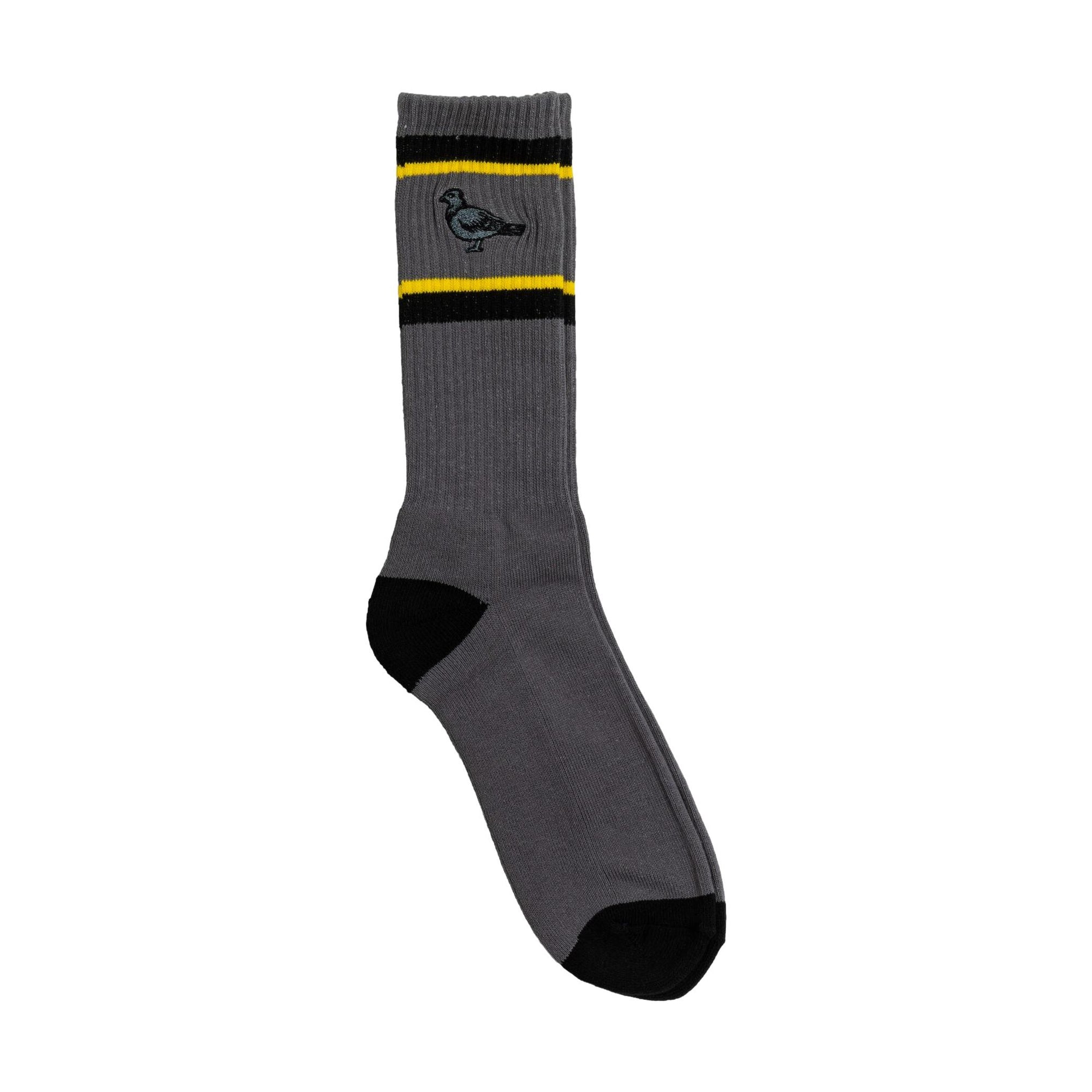 Anti Hero Basic Pigeon Embroidered Socks Charcoal/Black - Venue Skateboards