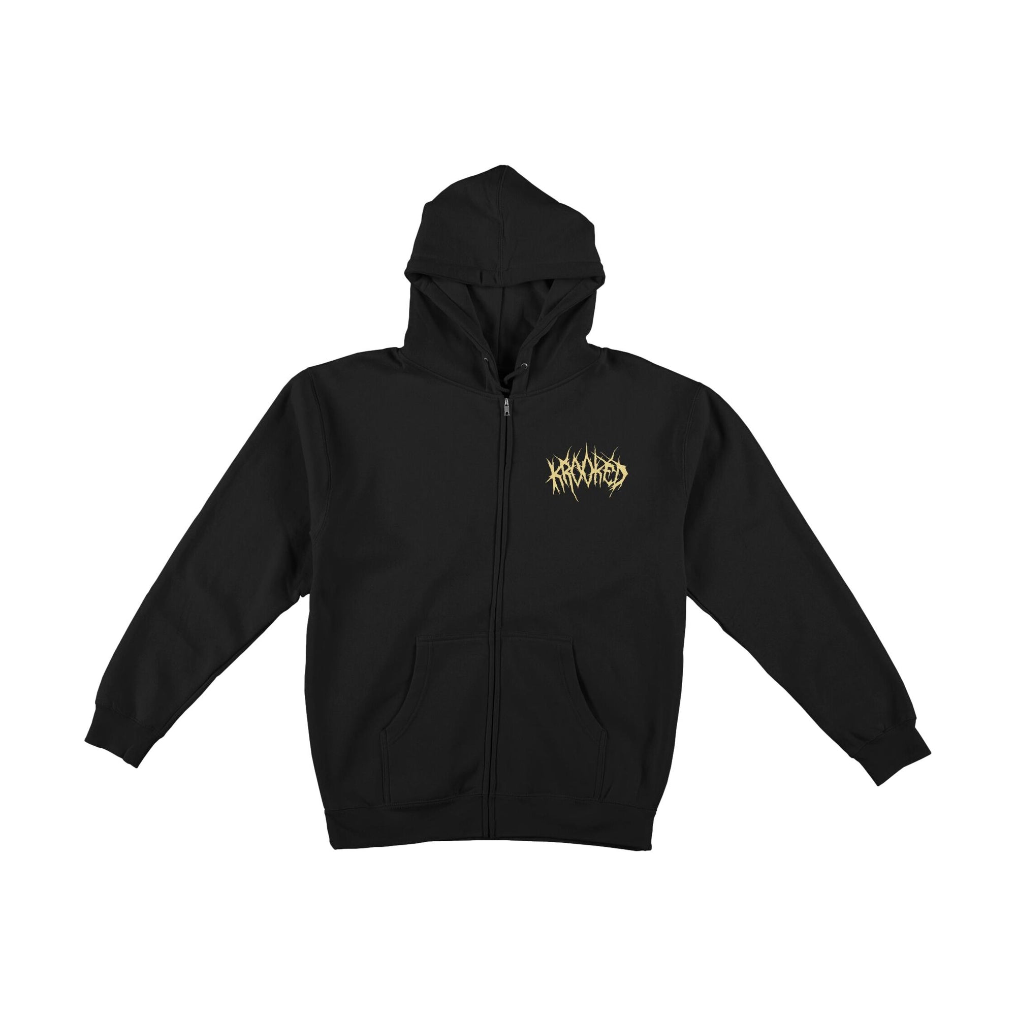 Krooked Necroshmoo Zip Hood Black/Cream - Venue Skateboards